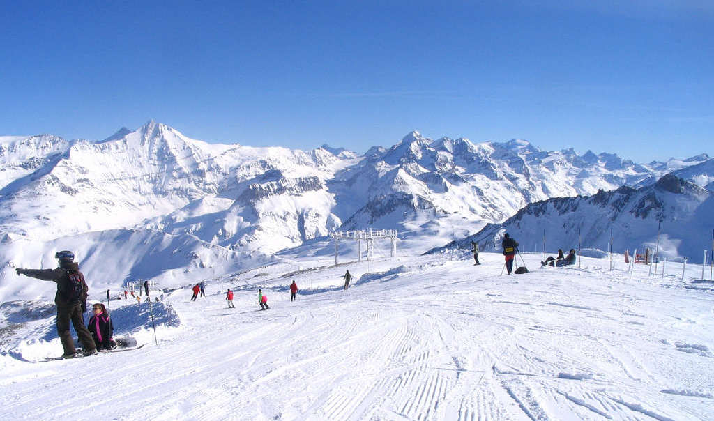 Skiing in the French Alps