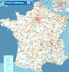 Map of French railways