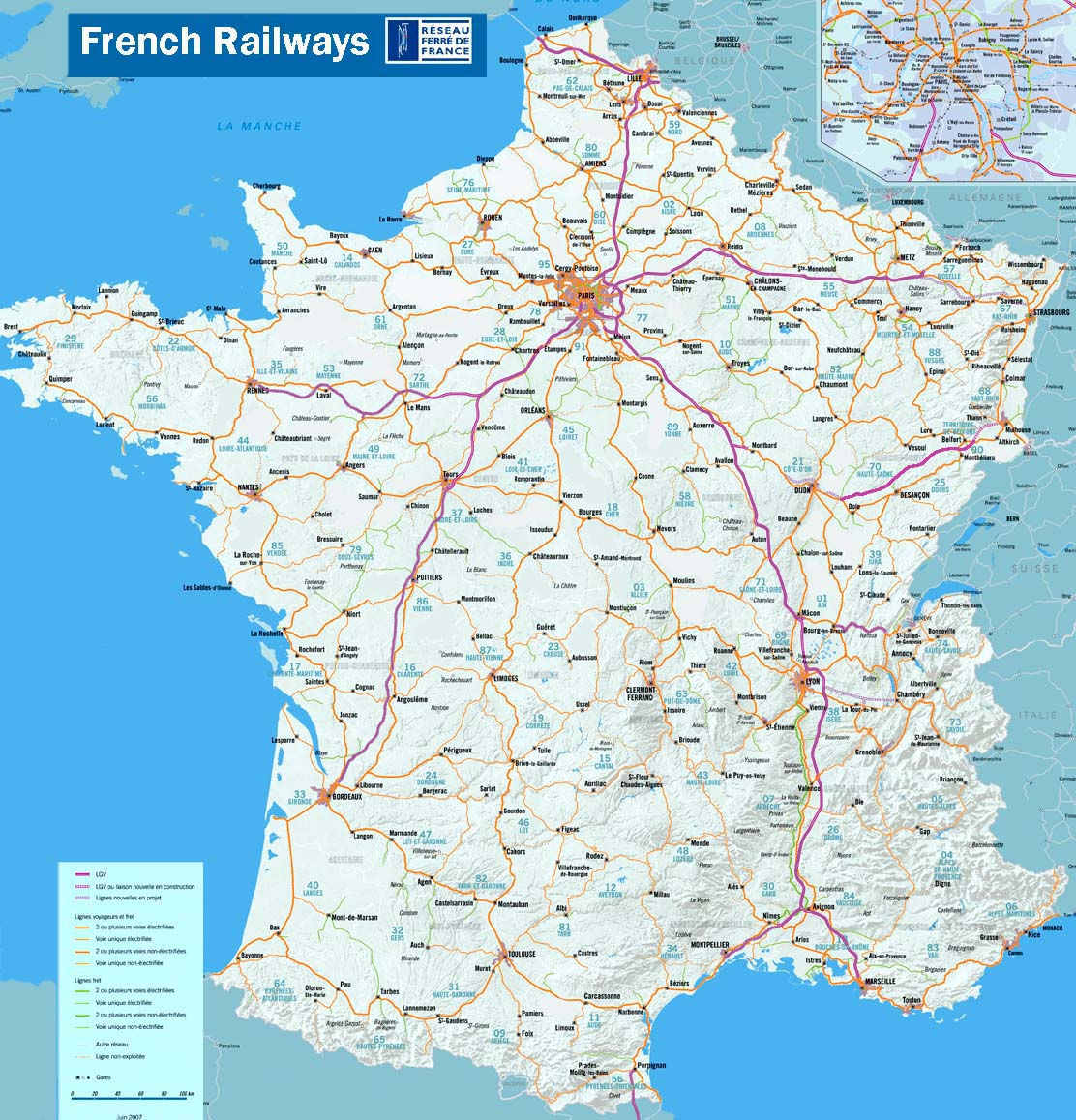 French railway map
