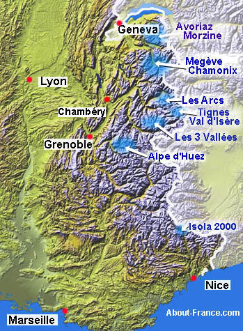 Ski resorts in the French Alps