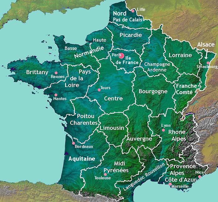 The regions of France