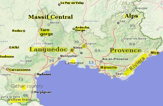 South of France map