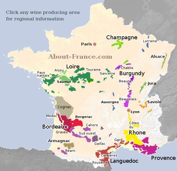 Pictures Of France Map. Wine map of France