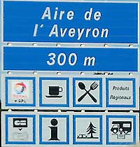 French motorway service area signs