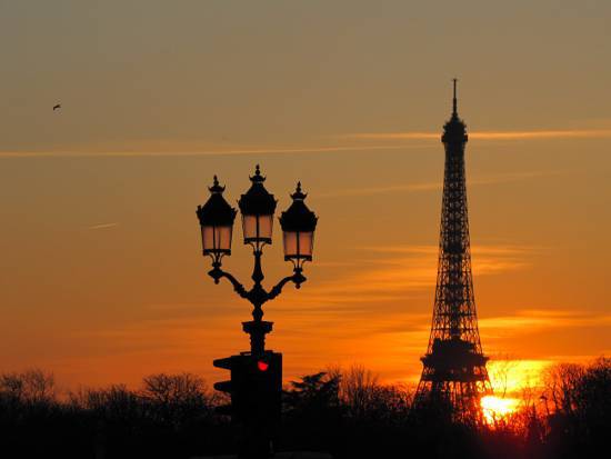 Eiffel tower at sunset
