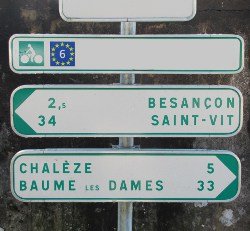 Sign on Euro Veloroute