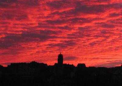 Sunset over old Rodez