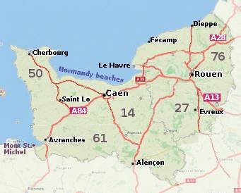 Map of Normandy