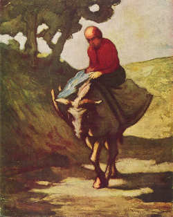 Daumier - man on a donkey