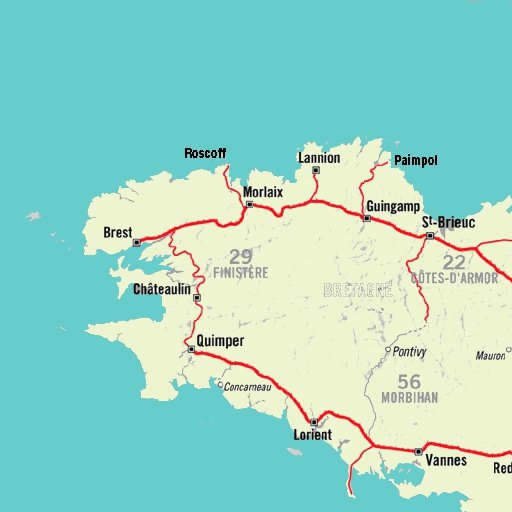 High-resolution French rail network map