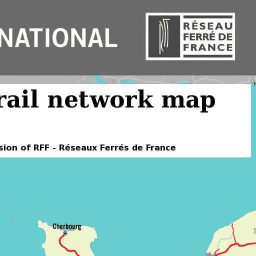 High-resolution French rail network map