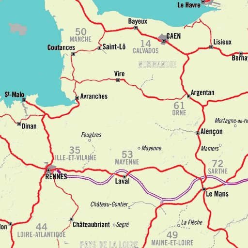 High-resolution French rail network map