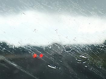 Heavy rain on the motorway