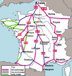 Toll Road Map France Driving in France   all you need to know