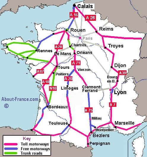 France Route Map 