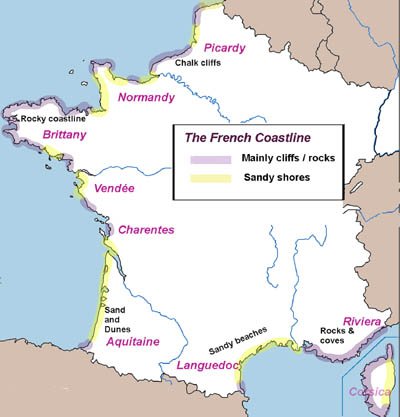 South Coast Of France Map The French Coast And The Beaches Of France - A Guide