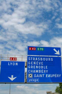French autoroute direction signs