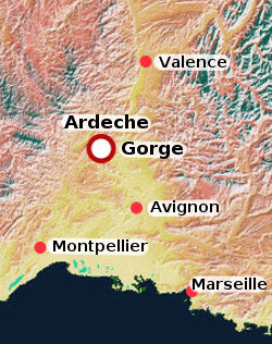 location Ardeche gorge
