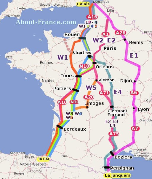 Map of Spain and France  Map of spain, France map, Spain travel