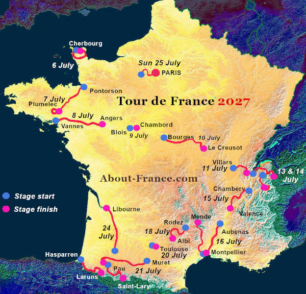 map tour de france 2027