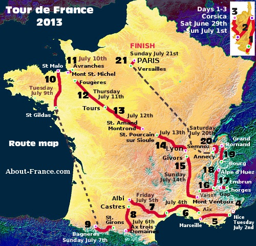 Tour de France 2013 map