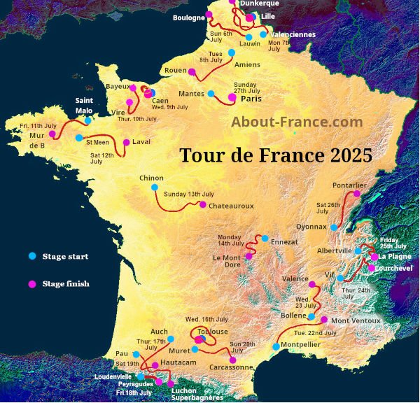 map tour de france 2025