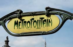 Art nouveau metro station sign