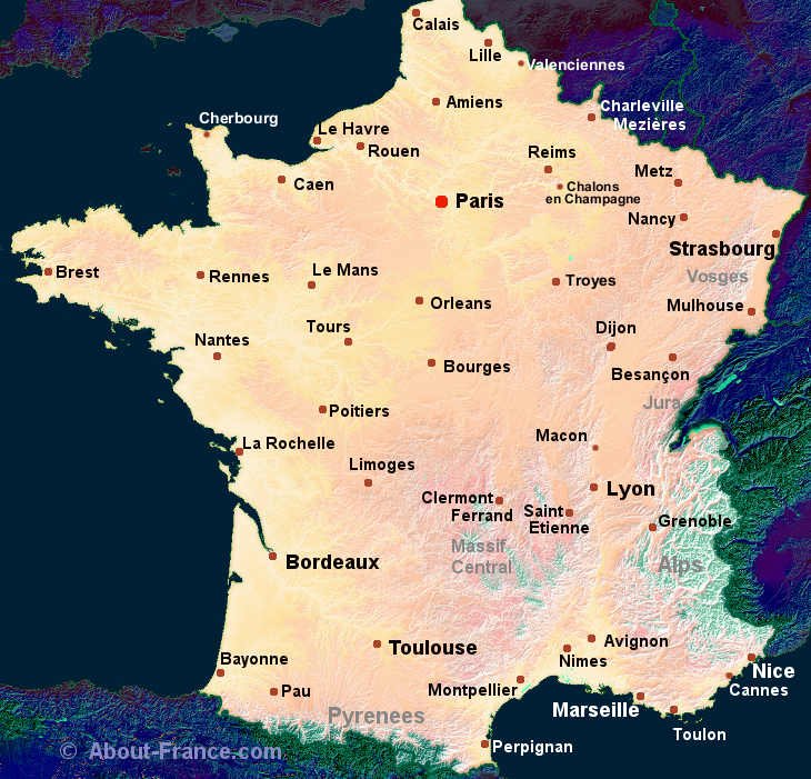 Maps Of France   Towns France 