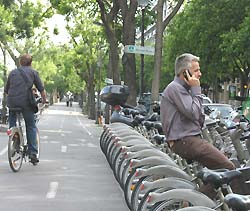 Velib cycle hire point, Paris