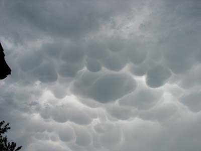 Mammatus storm clouds gathering over central southern France