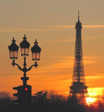 Eiffel tower at sunset