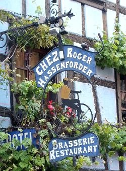 Traditional Aslace restaurant sign