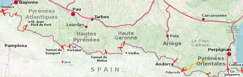 Pyrenees map