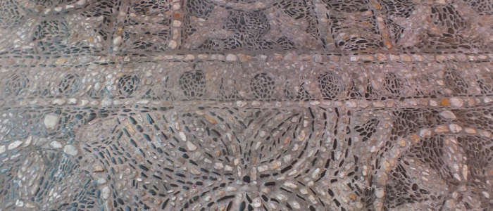 Detail of mosaic floor in St Julien Brioude
